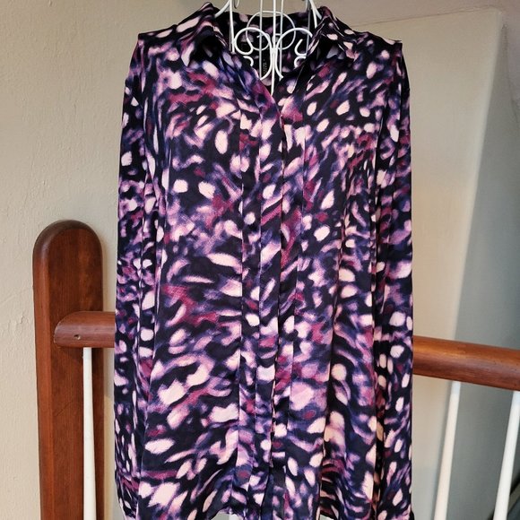 Shades of purple Robert Rodriguez collared women's long-sleeve shirt size L - Picture 1 of 4